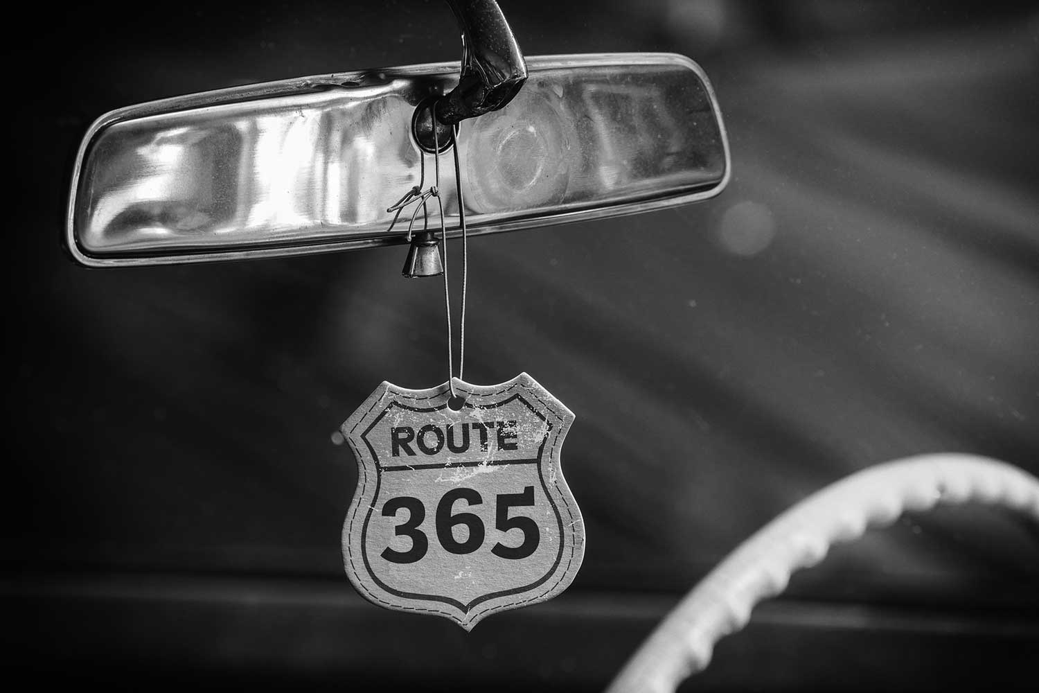 Autospiegel mit Anhänger ROUTE 365®, Motiv zur Einführung von Microsoft 365
