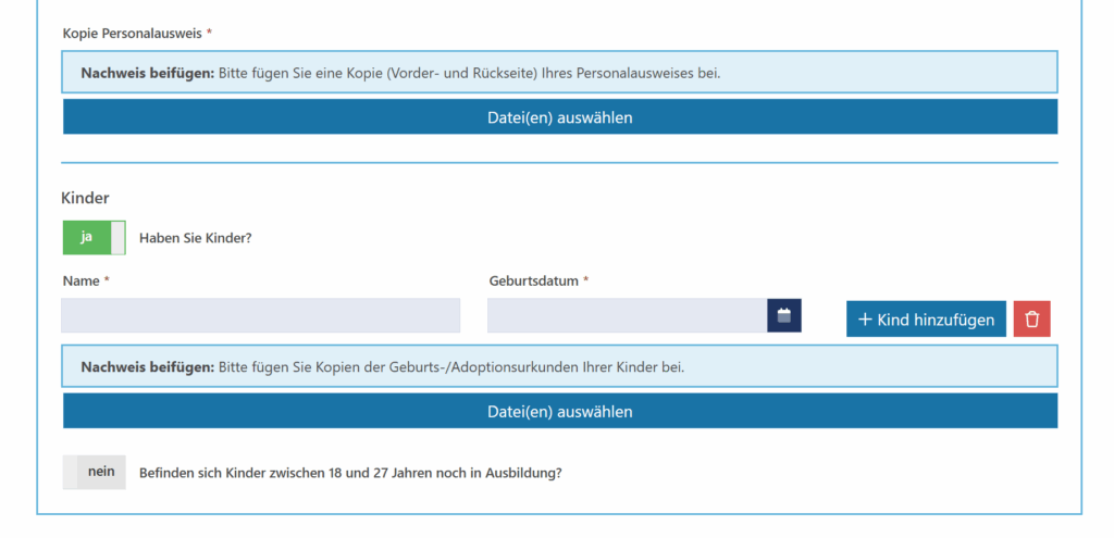 Dynamische Formularanpassung