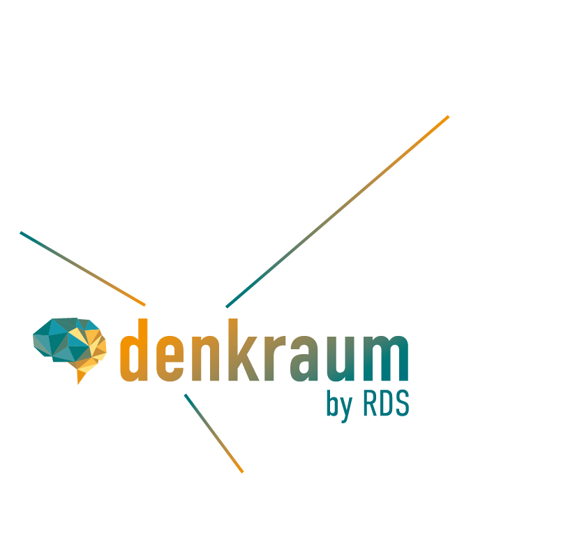 Grafik: Technisch verbindet die Plattform denkraum by RDS 3 Welten: Nutzerinnen & Nutzer mit ihren Arbeitsplätzen, bestehende Fachanwendungen und Portale und unterschiedliche KI-Modelle